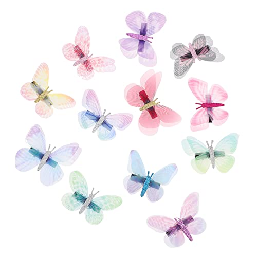TOVINANNA 12 Stück Haarspangen Mit Spitze Und Schmetterlingen Für Mädchen Doppelte -haarnadeln Retro-haarspangen Haarschmuck Für Mädchen von TOVINANNA