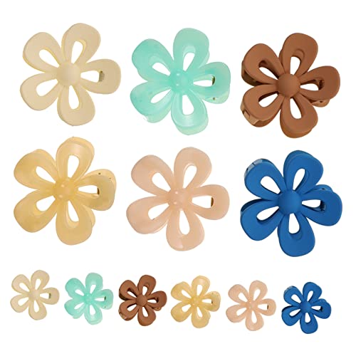 TOVINANNA 12stücke Blumen Haarklammern Für Damen Aus Abs Und Pc Material Blume Haar Zubehör Für Täglichen Gebrauch Kleine Klammern Für Dünnes Haar von TOVINANNA