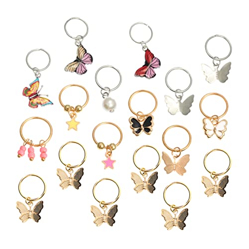 TOVINANNA 18stücke Schmetterling Haarschmuck Für Zöpfe Dreadlock Anhänger Haarschmuck Gemischter Stil Hochwertige Zinklegierung Und Acryl Sicher Und Langlebig von TOVINANNA
