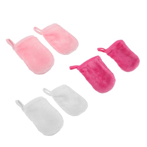 TOVINANNA 18 Stk Handschuhe waschen rosa Handtücher Peeling-Gesichtswaschhandschuh abschminken makeup remover weiße Waschlappen Make-up-Tücher Gesichtsreinigungshandschuhe aus Mikrofaser von TOVINANNA