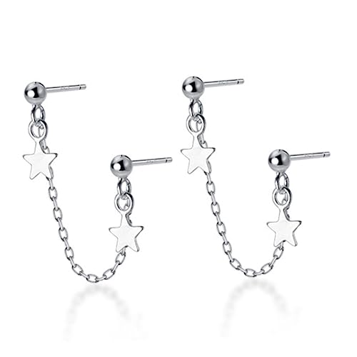 TOVINANNA Doppel-piercing-ohrringe Mit Sternen Kettenohrringe Aus Sterlingsilber Für Frauen Knorpel-ohrringe Zum Alltag Tragen von TOVINANNA