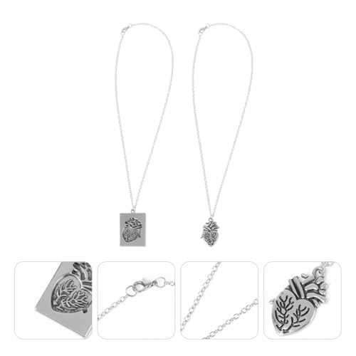 TOVINANNA Herzförmige Paar Halskette Legierung Stilvolles Design Metallanhänger für Damen und Herren Valentinstagsgeschenk von TOVINANNA