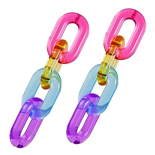 TOVINANNA 1Paar Kettenohrringe für Frauen Extravaganter Design Hypoallergen für Partys Besondere Anlässe Farbige Transparente Kette Stilvolles für Modebewusste von TOVINANNA