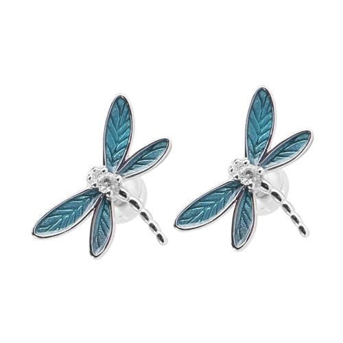 TOVINANNA Libellenohrringe Damen Silber Ohrstecker S925 Türkisfarbene Ohrschmuck Für Frauen Stilvolle Libellenform Ohrringe Luxuriöse Ohrstecker Für Besondere Anlässe von TOVINANNA