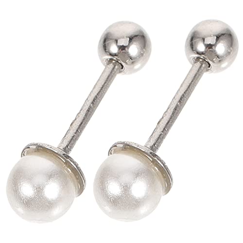 TOVINANNA 1Paar Perlenohrringe für Frauen Steckerohrringe Schraubbare Tragusohrringe für Partys Tanz Events Täglichen Gebrauch Langlebig von TOVINANNA