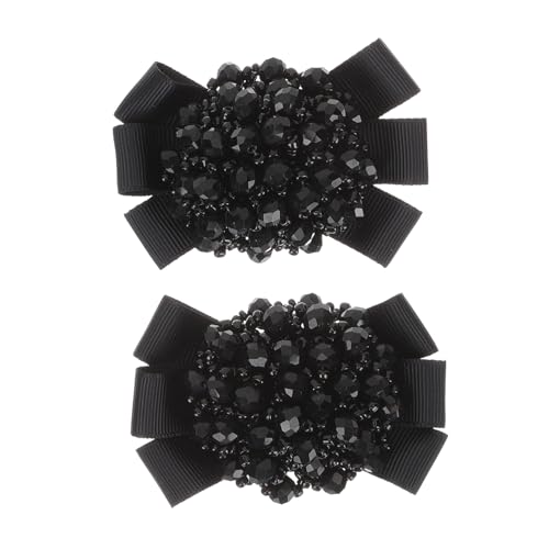 TOVINANNA 1Paar Schwarze Schuhclips mit Schleifen Design Schuhverzierungen für Damen Abnehmbar für Hochzeit und Besondere Anlässe von TOVINANNA