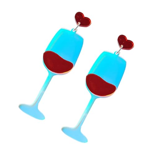 TOVINANNA 1Paar Weinglas Dangle Ohrringe für Damen Tropfenohrringe im Weinglas Design Ausgefallener Ohrschmuck für Besondere Anlässe Tägliches von TOVINANNA