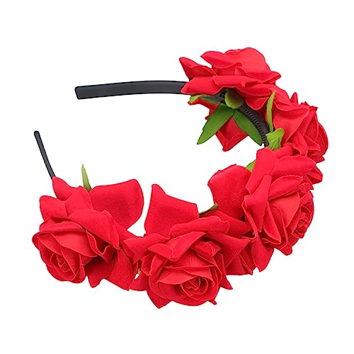 TOVINANNA 1Pc Frauen Kopfschmuck Rose Stirnband Haar Zubehör Kreative Headwrap Haarband Haar Hoop von TOVINANNA