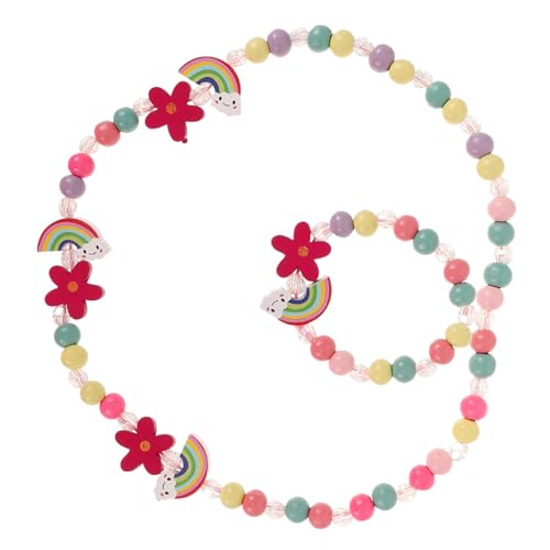 TOVINANNA Kette Und Armband Set Für Mädchen Regenbogen Kette Mädchen Armband Perlen Halsketten Und Armbänder Kinderschmuck Schmuck Set Jugendliche Schmuck von TOVINANNA