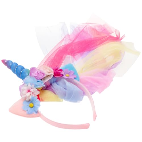 TOVINANNA 1stück Einhorn Haarreif Mit Schleier Für Mädchen Fantasievolle Partyhaarschmuck Für Geburtstagsfeiern Halloween Und Cosplay Süßes Design Für Mädchen von TOVINANNA