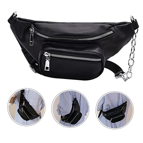 TOVINANNA 1Stück Damen Umhängetasche PU Verstellbare Bauchtasche mit Modischer Kette Reisen Strand Party Shopping Mittelgroß Vielseitig Einsetzbar von TOVINANNA