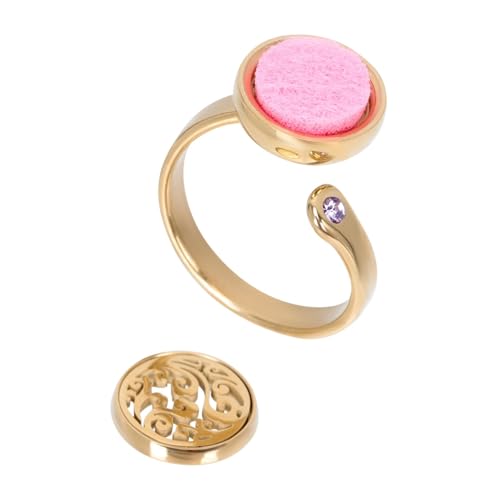 TOVINANNA 1Stück Edelstahlring mit Offenem Design Verstellbar für Duftöle und Parfüm Stilvolle Fingerverzierung Perfektes für Damen und Herren Vergoldet TOVINANNA 1Stück Edelstahlring mit Offenem Design Verstellbar für Duftöle und Parfüm Stilvolle Fingerverzierung Perfektes für Damen und Herren Vergoldet von TOVINANNA