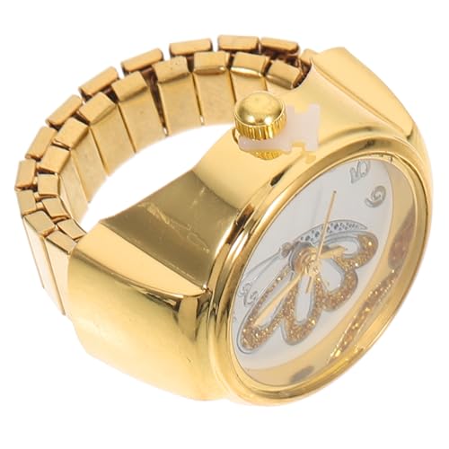TOVINANNA Fingeruhr Damen Ringuhr mit Schmetterlingsmuster Legierungs Fingeruhr Schmuckring Ringuhren für Frauen Dekorativ und Praktisch von TOVINANNA