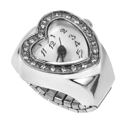 TOVINANNA 1Stück Herzform Elastische Fingerringuhr Retro Quarzuhr für Damen Herren Elegantes Design Verarbeitet Perfektes für Valentinstag oder Besondere Anlässe TOVINANNA 1Stück Herzform Elastische Fingerringuhr Retro Quarzuhr für Damen Herren Elegantes Design Verarbeitet Perfektes für Valentinstag oder Besondere Anlässe von TOVINANNA