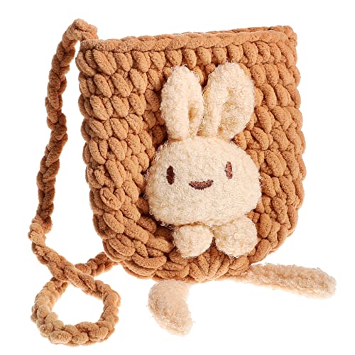TOVINANNA 1Stück Kleines Mädchen Umhängetasche mit Hasen Design Handgewebte Crossbody Tasche für Mädchen Süße Cartoon Kaninchen Geldbörse für und Freizeitaktivitäten von TOVINANNA