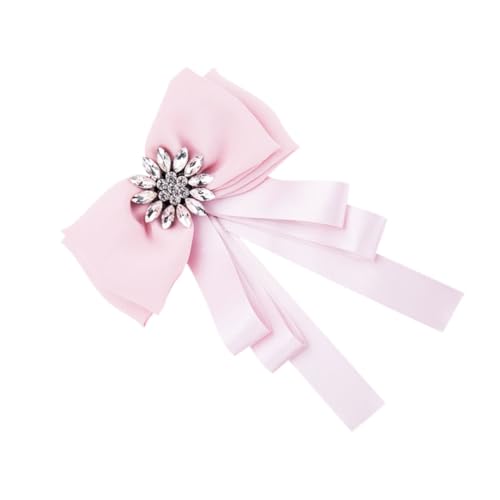 TOVINANNA Fliege Brosche Für Damen Strass Corsage Anstecker Rosa Bindung Nadel Für Hemd T-shirt Retro Dekoration Für Partys Anlässe Kreative Brustnadel Mit Schleife von TOVINANNA