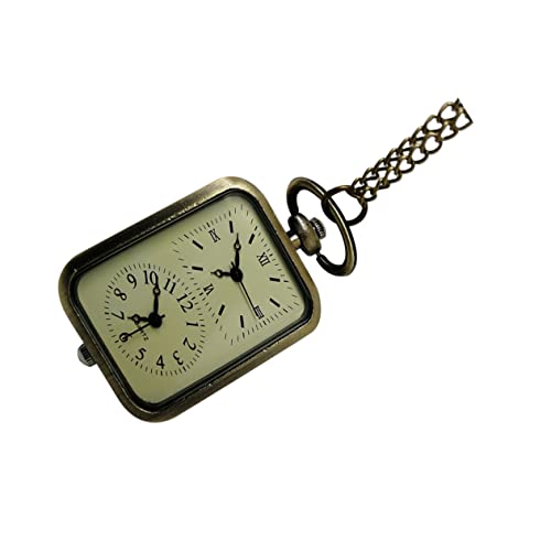 TOVINANNA Vintage Taschenuhr Doppelwerk Funktion Taschenuhr-Halskette Retro Design Für Damen Herren Zeitmesser Anhänger von TOVINANNA