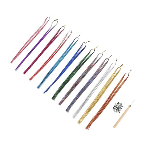 TOVINANNA 1satz Haarsträhnen Mit Glitzer Farben Haar Tinsel Stränge Für Mädchen Haarschmuck Für Partys Und Kreative Frisuren Inkl Häkelnadel Und Silikonperlen TOVINANNA 1satz Haarsträhnen Mit Glitzer Farben Haar Tinsel Stränge Für Mädchen Haarschmuck Für Partys Und Kreative Frisuren Inkl Häkelnadel Und Silikonperlen von TOVINANNA