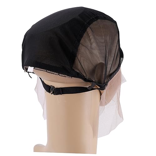 TOVINANNA 1stück Haarnetz Für Perückenherstellung Verstellbare Mütze Mit Elastischem Band Atmungsaktive Haarnetz-haube Für Damen Schwarz von TOVINANNA