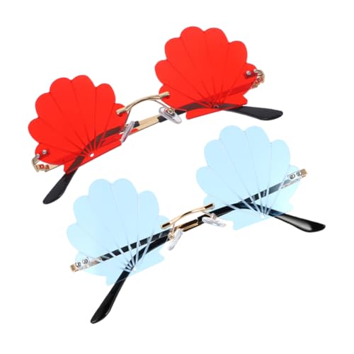 TOVINANNA 2 Paare Muschel-sonnenbrille Für Den Urlaub Gläser in Muschelform Muschelförmige Brille Neuheitsbrillen Für Erwachsene Muschelbrille Metall TOVINANNA 2 Paare Muschel-sonnenbrille Für Den Urlaub Gläser in Muschelform Muschelförmige Brille Neuheitsbrillen Für Erwachsene Muschelbrille Metall von TOVINANNA