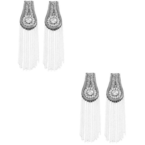 TOVINANNA 2 Sätze Quasten Ketten Schulterepauletten Mit Strass Handgefertigte Schulterapplikationen Für Diy Kostüme Und Modeaccessoires Für Besondere Anlässe 2 Stücke * 2 von TOVINANNA