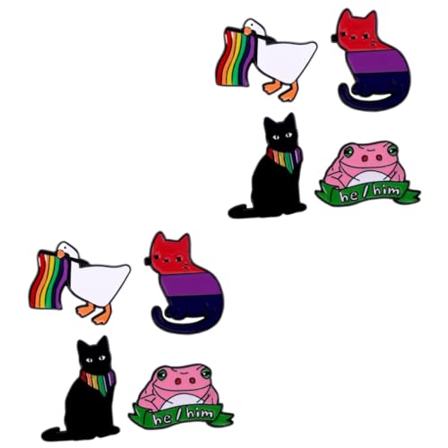 TOVINANNA 2 Sätze Teiliges Cartoon Tier Broschen Kreative Anstecker Für Kleidung Hüte Und Rucksäcke Niedlicher Enten Und Katzen Design Für Partys Und 4 Stück * 2 von TOVINANNA