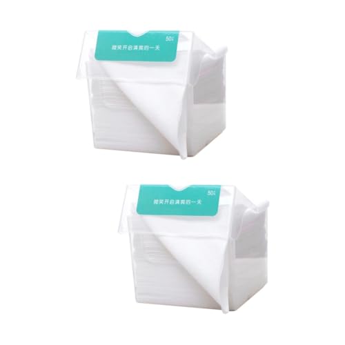 TOVINANNA 2 Sätze à 50 Stück Make-up-handtuch Handtücher Gesicht Einfache Tücher Make-up-entferner-tuch Flusende Wattepads Reinigungsmittel Handtuch Mit Aufhänger Weiß von TOVINANNA