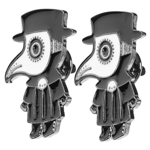 TOVINANNA 2 Stück Pestarzt Brosche Pin für Damen Punk Stil Langlebige Metall Anstecknadel für Kleidung und Taschen von TOVINANNA