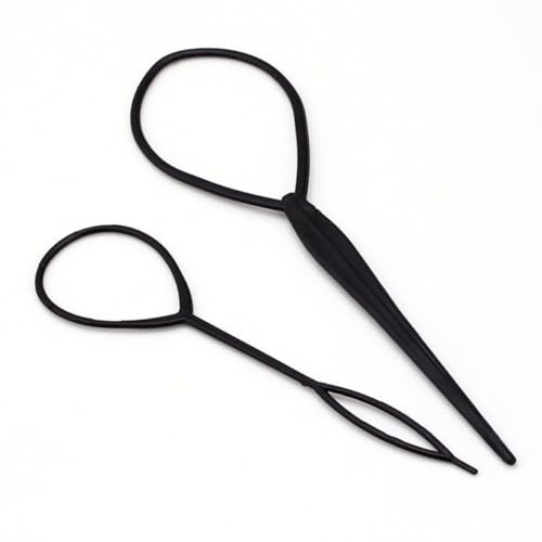 TOVINANNA 2 Stk Frisurenhersteller Haarschwanz-werkzeug Haarkämme Für Damen Haargriffe Perlen Haarnetz Haarzubehör Haarschmuck Ringe Clips Haargummis Spirale Haarseilband Haarnadel Black von TOVINANNA
