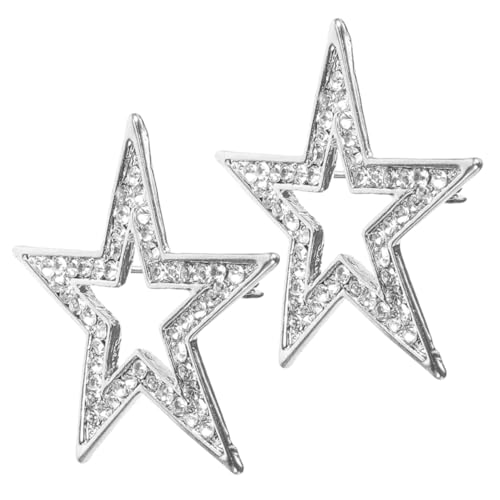 TOVINANNA 2stücke Sternbrosche Für Damenanzüge Modische Brosche Mit Strass Anstecknadel Für Schals Und Revers Hochzeitsschmuck Passend Für Valentinstag Und Muttertag von TOVINANNA