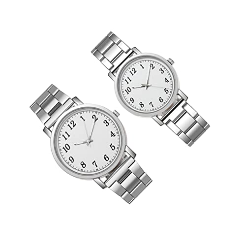 TOVINANNA Silberne Paar Armbanduhr Moderne Liebhaberuhr Legierung Leicht und Komfortabel für Damen und Herren Freizeit und Besondere Anlässe von TOVINANNA