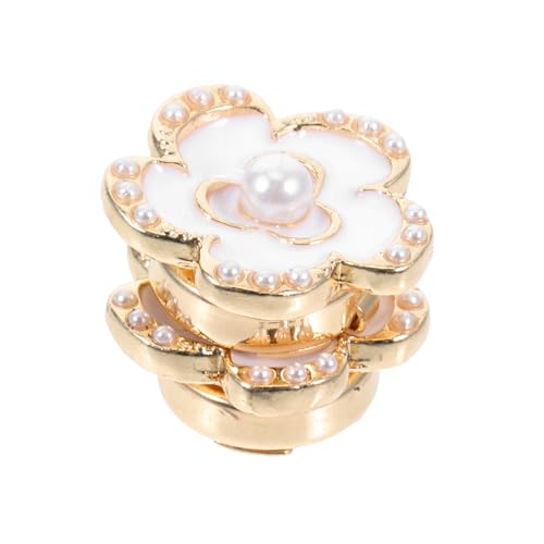 TOVINANNA 2stücke Blumen Manschettenknöpfe Aus Metalllegierung Für Damen Knopfabdeckungen Mit Perlen Dekoratives Hemdaccessoire Knöpfe Für Kleider Diy-kleidungsschmuck von TOVINANNA