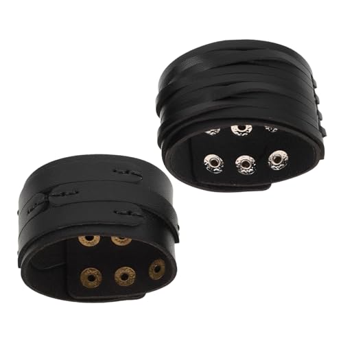 TOVINANNA 2stücke Pu-gleder-armband Für Herren Im Vintage-punk-stil Mit Nieten Verstellbar Für Partys Und Alltag Modisches Manschetten-wickelarmband von TOVINANNA