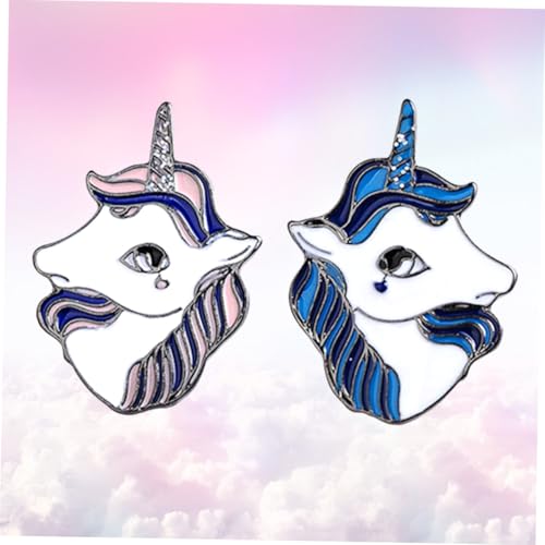 TOVINANNA 2 Stück Bunte Einhorn Broschen Regenbogenfarben Kreative Anstecknadeln für Damen und Herren Vielseitig Tragbar für Kleidung Taschen Jacken und Kleider bei Hochzeit Party Alltag von TOVINANNA