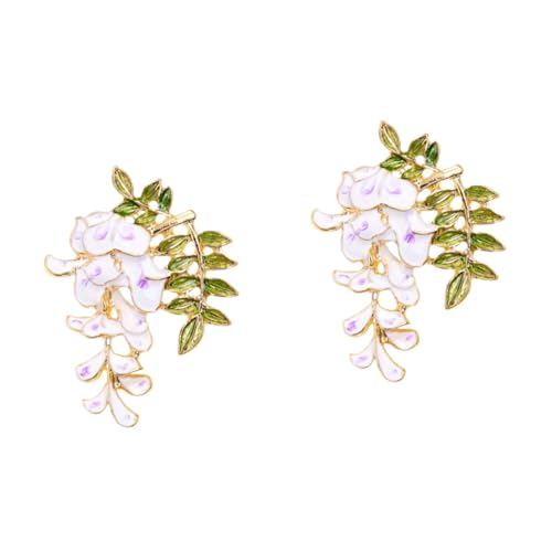 TOVINANNA 2 Stück Bunte Wisteria Brosche Legierung Pflanzenbrosche Modisches Accessoire für Frauen für Kleidung Hüte Taschen und Schals Langlebig und A von TOVINANNA