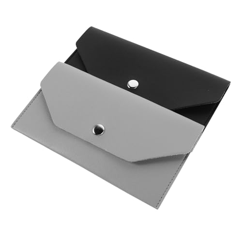 TOVINANNA 2 Stück Damen Wallets aus PU Kompakter Geldbeutel mit Münzfach Kartenhalter und Stiftefach Multifunktional Tragbar für Reisen und Alltag mit Sicherem Druckknopfverschluss Schwarz von TOVINANNA
