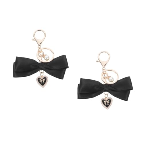 TOVINANNA 2 Stück Eleganter Herz Schleifen Schlüsselanhänger Vielseitiges Accessoire für Taschen und Schlüssel Stilvoller Anhänger mit Dekorativem von TOVINANNA