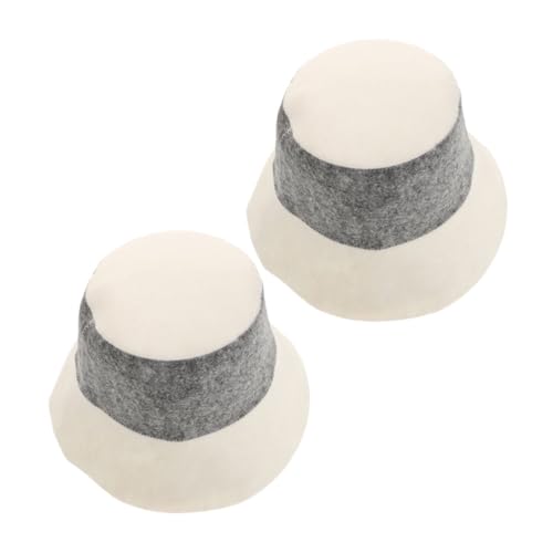 TOVINANNA 2 Stück Filzhut Duschkappe Saunazubehör Für Damen Mütze Für Frauen Sauna Haartrocknungskappe Sauna -kopfbedeckung Traditioneller Saunahut Isolierter Fischerhut Grau Polyester von TOVINANNA