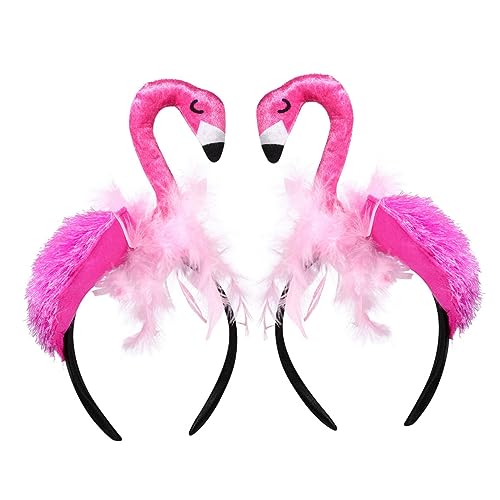 TOVINANNA 2 Stück Flamingo Stirnband Hawaii Party Stirnband Tiere Cartoon Stirnband Kinder Haardekoration Tier Förmiges Stirnband Foto Requisite Schönes Cartoon Stirnband Tier von TOVINANNA