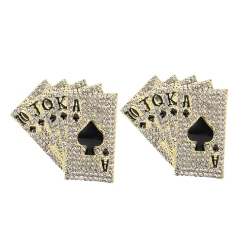 TOVINANNA 2stücke Kreative Brosche Mit Strass Und Spielkarten- Langlebige Anstecknadel Für Und Accessoires Für Anzüge von TOVINANNA
