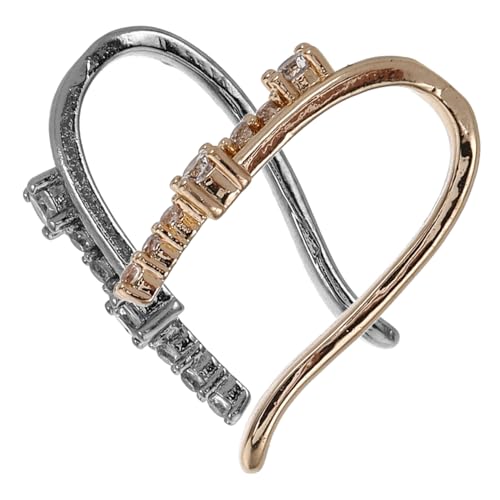 TOVINANNA 2 Stück Förmiger Nasenring Piercing Clip Nasenschmuck mit Zirkonia Modischer Fake Knorpelring für Damen Gold und Silber von TOVINANNA