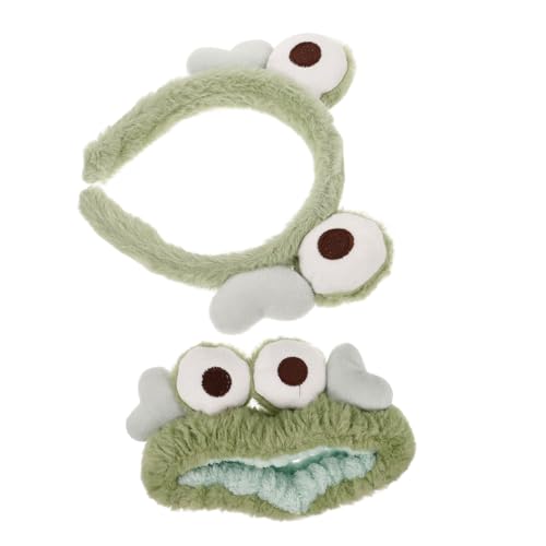 TOVINANNA 2 Stück Frosch Stirnband für Hautpflege und Gesichtswäsche Elastisches Cartoon Haarband Weichem für Kosmetik und Spa für Damen und Besondere Anlässe von TOVINANNA