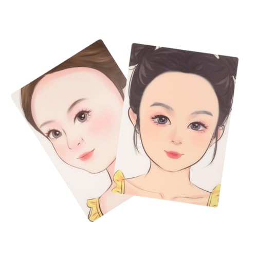 TOVINANNA 2 Stück Gesichts Malübungstafel für Wiederverwendbare Make Up Vorlage Abwaschbares Kunstzubehör Trainingstool für Gesichts Malerei zu Hause oder Bühne von TOVINANNA
