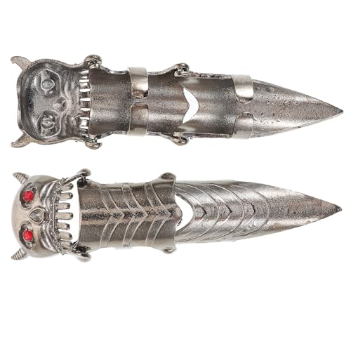 TOVINANNA 2 Stück Gothic Metallring mit Eulenmotiv für Männer Verstellbare Vollfinger Schmuckstücke für Halloween Partys und Cosplay von TOVINANNA