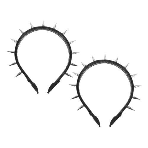 TOVINANNA 2 Stück Gothic Spike Haarschmuck Punk Nieten Stirnband für Steampunk Einzigartiges Haaraccessoire für Frauen für Partys Cosplay von TOVINANNA