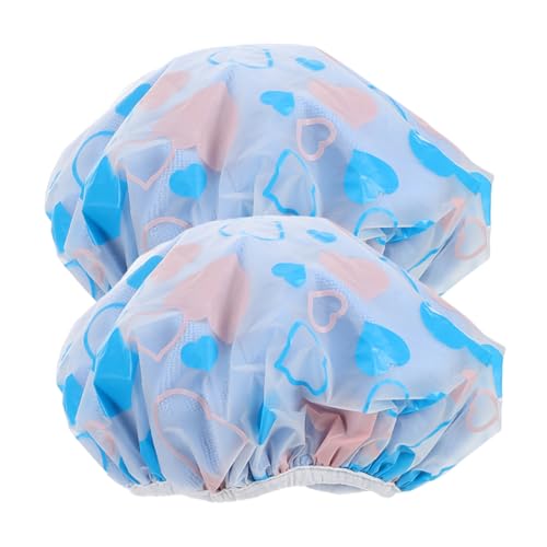 TOVINANNA 2 Stück Haarhaube Haarhaube Für Haube Satinhaube Haarhauben Für Frauen Schlafmütze Duschhut Haarhaube Für Lockiges Haar Shampoo Kappe Himmelblau Fleece von TOVINANNA