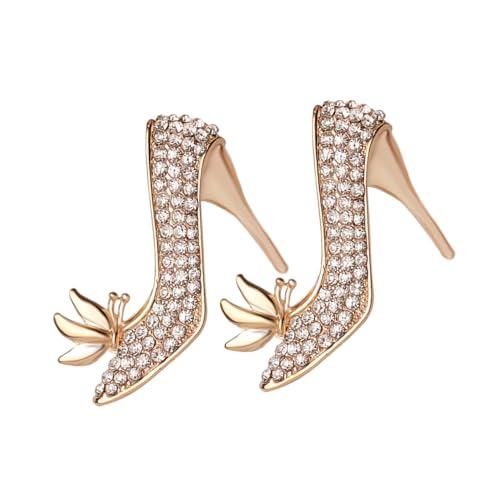 TOVINANNA 2stücke Brosche Anstecknadel in High-heels-form Mit Strasssteinen Dekorative Broschen Für Damen Revers Schal Kleid Anzug Modeschmuck Accessoires von TOVINANNA
