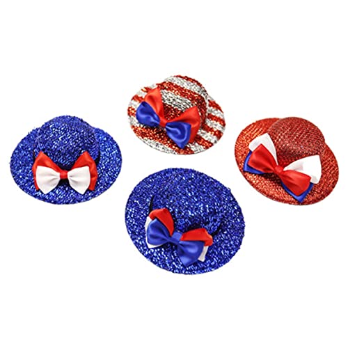 TOVINANNA 2 Stück Hutkarte Glitzer Topper Haarnadel Kinder Glänzende Haarnadel Party Topper Haarspange Flagge Topper Haarnadel Erwachsenen Topper Haarnadel Glitzer Hut Haarspange Glitzer von TOVINANNA