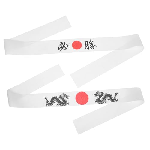 TOVINANNA 2 Stück Japanisches Hachimaki Stirnband für Verstellbare Kopfbedeckung Atmungsaktivem Vielseitig Einsetzbar Schweißband oder Haargummi für Sport Cosplay von TOVINANNA