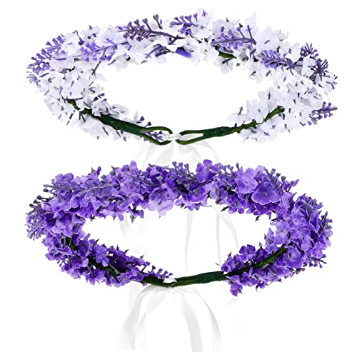 TOVINANNA 2 Stück Kranz Stirnband Blumenkrone Für Frauen Künstliche Blumenkronen Blumen Kopfschmuck Blumen Kopfbedeckung Kronen Kopfschmuck Blumen Stirnband Blumenkronen Für Mädchen von TOVINANNA